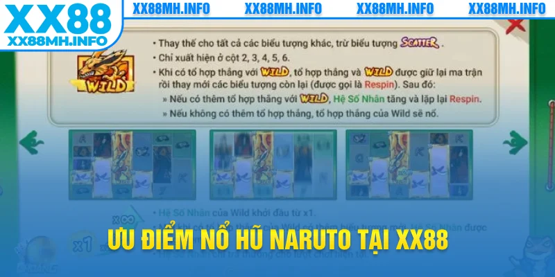 Ưu điểm nổ hũ Naruto tại XX88
